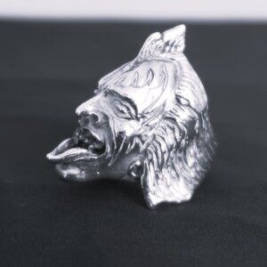 VINTAGE Kiss MEMORABILIA Gene Simmons KISS 925 Sterling Marked Ring Heavy Chunky